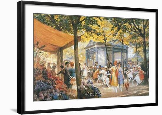 Le Marche aux Fleurs-Eugene Auguste Deully-Framed Art Print