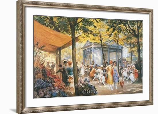 Le Marche aux Fleurs-Eugene Auguste Deully-Framed Art Print