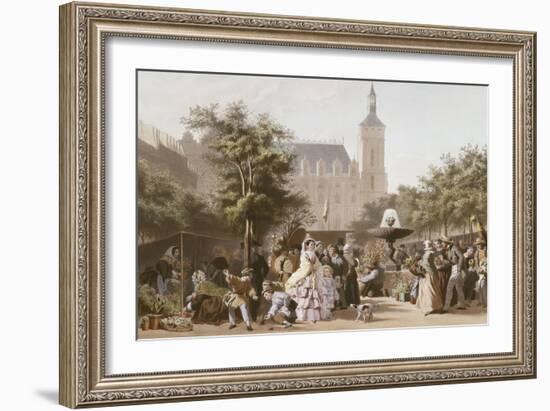 Le marché aux fleurs.-Pierre Julien Gilbert-Framed Giclee Print