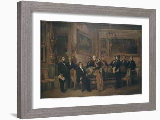 Le maréchal Soult présente à Louis-Philippe la loi de Régence, le 15 août 1842.-Claude Jacquand-Framed Giclee Print