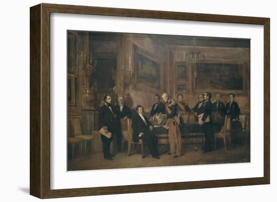 Le maréchal Soult présente à Louis-Philippe la loi de Régence, le 15 août 1842.-Claude Jacquand-Framed Giclee Print