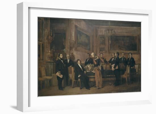 Le maréchal Soult présente à Louis-Philippe la loi de Régence, le 15 août 1842.-Claude Jacquand-Framed Giclee Print