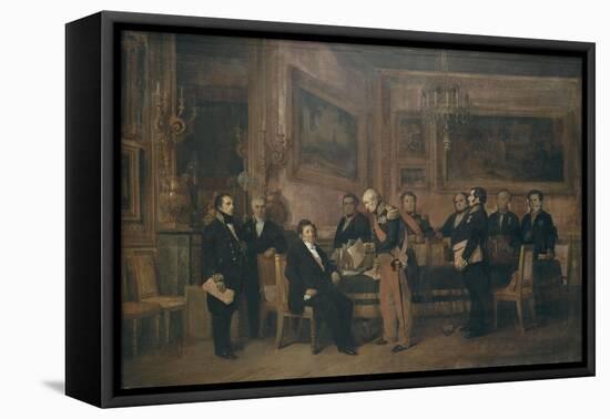 Le maréchal Soult présente à Louis-Philippe la loi de Régence, le 15 août 1842.-Claude Jacquand-Framed Premier Image Canvas