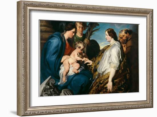 Le Mariage Mystique De Sainte Catherine  (The Mystical Marriage of Saint Catherine) Peinture D' An-Anthony Van Dyck-Framed Giclee Print