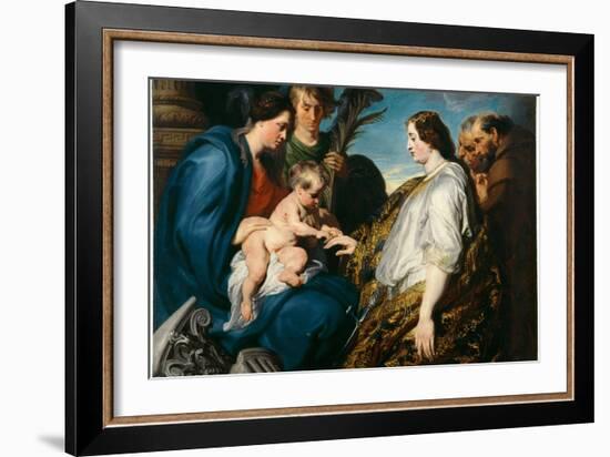 Le Mariage Mystique De Sainte Catherine  (The Mystical Marriage of Saint Catherine) Peinture D' An-Anthony Van Dyck-Framed Giclee Print