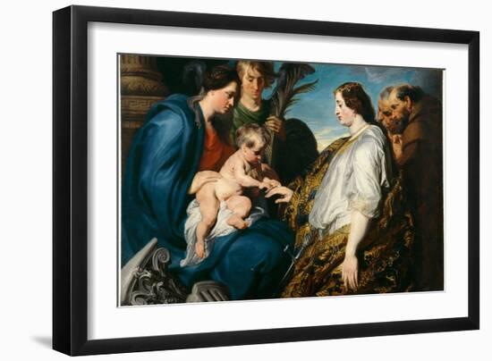 Le Mariage Mystique De Sainte Catherine  (The Mystical Marriage of Saint Catherine) Peinture D' An-Anthony Van Dyck-Framed Giclee Print