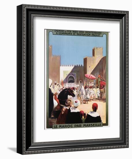 Le Maroc Par Marseille Poster-Maurice Romberg-Framed Giclee Print