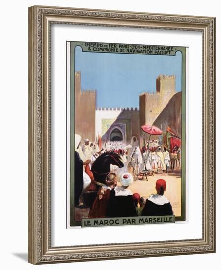 Le Maroc Par Marseille Poster-Maurice Romberg-Framed Giclee Print