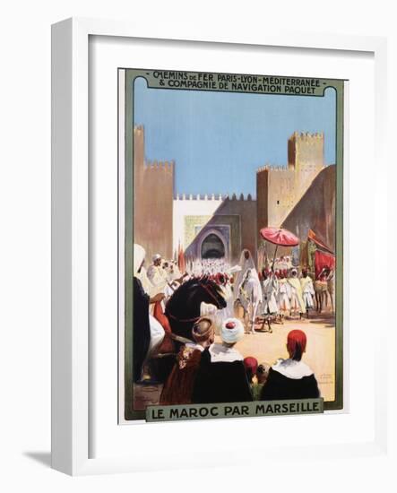 Le Maroc Par Marseille Poster-Maurice Romberg-Framed Giclee Print