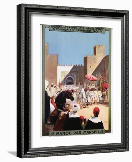 Le Maroc Par Marseille Poster-Maurice Romberg-Framed Giclee Print