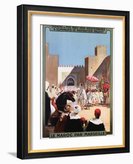 Le Maroc Par Marseille Poster-Maurice Romberg-Framed Giclee Print