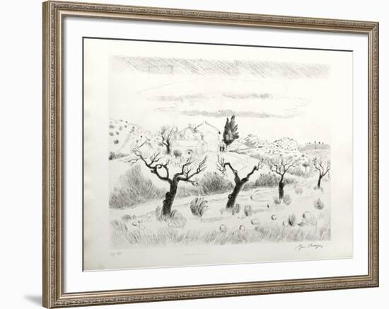 Le Mas Aux Amandiers-Yves Brayer-Framed Limited Edition