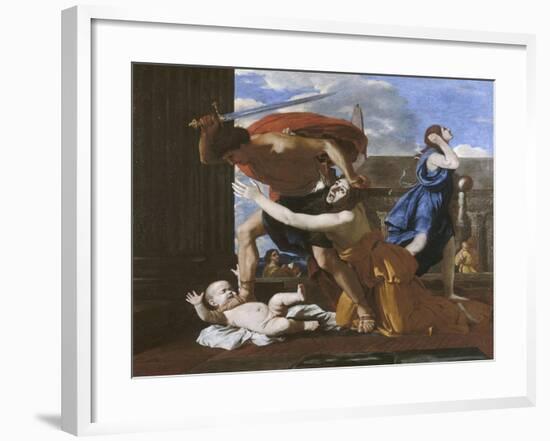 Le massacre des innocents-Nicolas Poussin-Framed Giclee Print