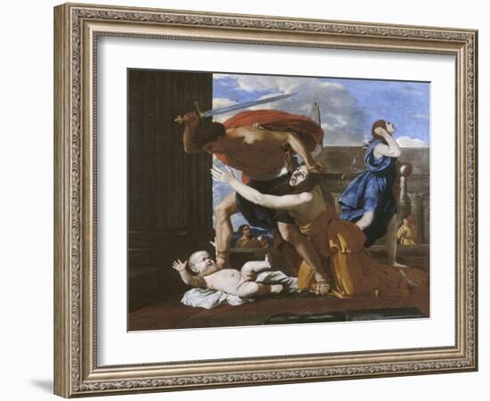 Le massacre des innocents-Nicolas Poussin-Framed Giclee Print