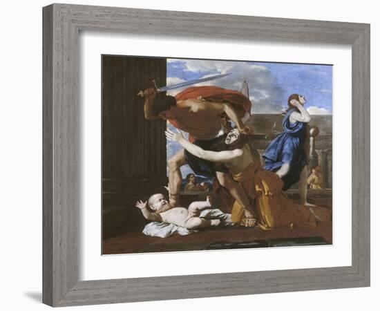 Le massacre des innocents-Nicolas Poussin-Framed Giclee Print