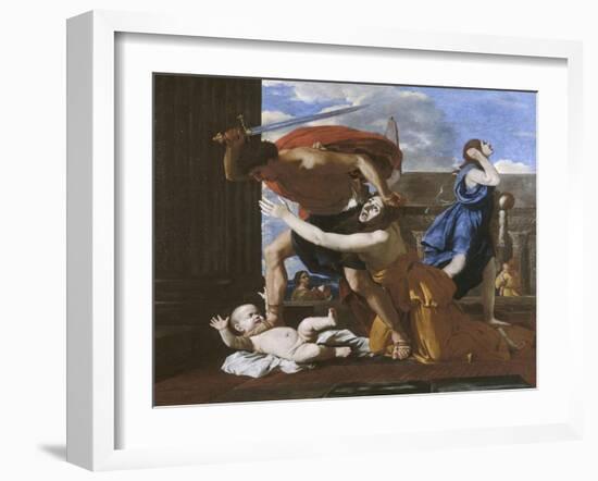 Le massacre des innocents-Nicolas Poussin-Framed Giclee Print