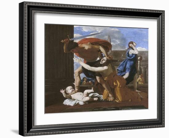 Le massacre des innocents-Nicolas Poussin-Framed Giclee Print