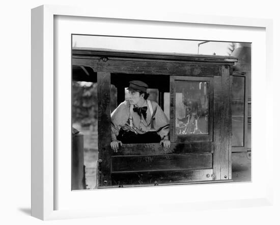 Le Mecano by la General THE GENERAL by and with Buster Keaton, 1927 (b/w photo)-null-Framed Photo