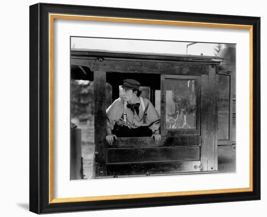 Le Mecano by la General THE GENERAL by and with Buster Keaton, 1927 (b/w photo)-null-Framed Photo