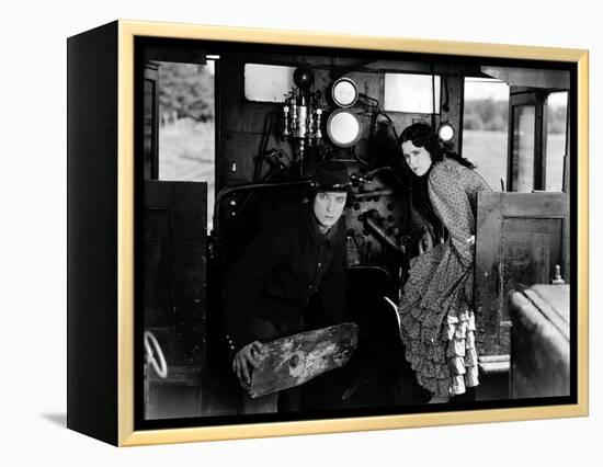 Le mecano by la General THE GENERAL by and with Buster Keaton, Marion Mack, 1927 (b/w photo)-null-Framed Stretched Canvas