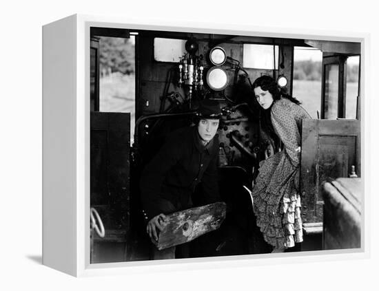 Le mecano by la General THE GENERAL by and with Buster Keaton, Marion Mack, 1927 (b/w photo)-null-Framed Stretched Canvas