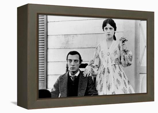 Le mecano by la General THE GENERAL by and with Buster Keaton, Marion Mack, 1927 (b/w photo)-null-Framed Stretched Canvas