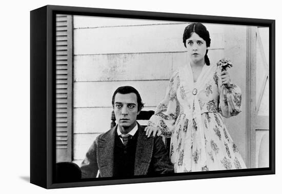Le mecano by la General THE GENERAL by and with Buster Keaton, Marion Mack, 1927 (b/w photo)-null-Framed Stretched Canvas