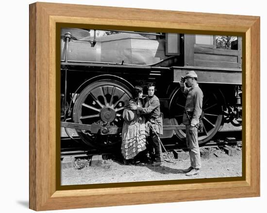 Le mecano by la General THE GENERAL by Buster Keaton with Marion Mack and Buster Keaton, 1927 (b/w -null-Framed Stretched Canvas