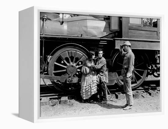 Le mecano by la General THE GENERAL by Buster Keaton with Marion Mack and Buster Keaton, 1927 (b/w -null-Framed Stretched Canvas