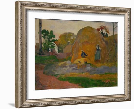 Le meules jaunes ou la moisson blonde-The yellow haystack or blonde harvest,1889 Canvas 73,5x92,5cm-Paul Gauguin-Framed Giclee Print