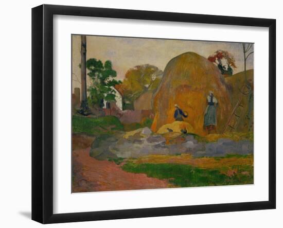 Le meules jaunes ou la moisson blonde-The yellow haystack or blonde harvest,1889 Canvas 73,5x92,5cm-Paul Gauguin-Framed Giclee Print