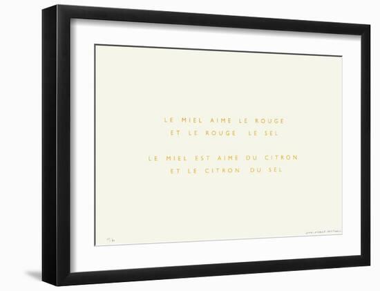 Le Miel Aime le Rouge-Jean-pierre Bertrand-Framed Limited Edition