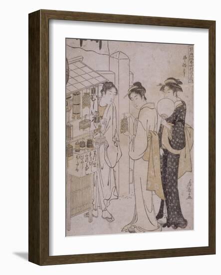 Le mois de juin, mois où l'on attend le vent-Torii Kiyonaga-Framed Giclee Print