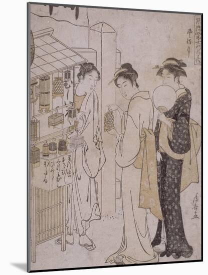 Le mois de juin, mois où l'on attend le vent-Torii Kiyonaga-Mounted Giclee Print