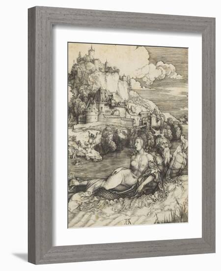 Le monstre marin (L'Enlèvement d'Amymoné)-Albrecht Dürer-Framed Giclee Print