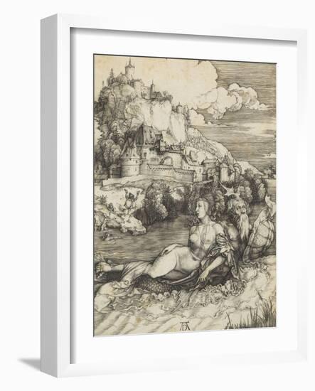 Le monstre marin (L'Enlèvement d'Amymoné)-Albrecht Dürer-Framed Giclee Print