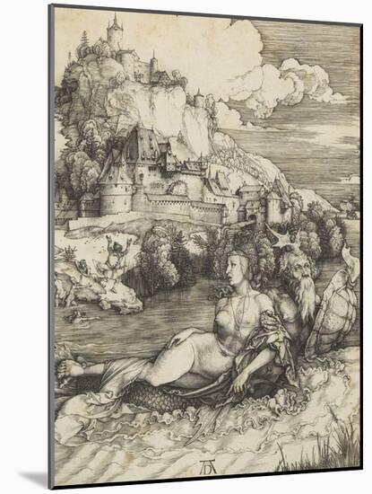Le monstre marin (L'Enlèvement d'Amymoné)-Albrecht Dürer-Mounted Giclee Print