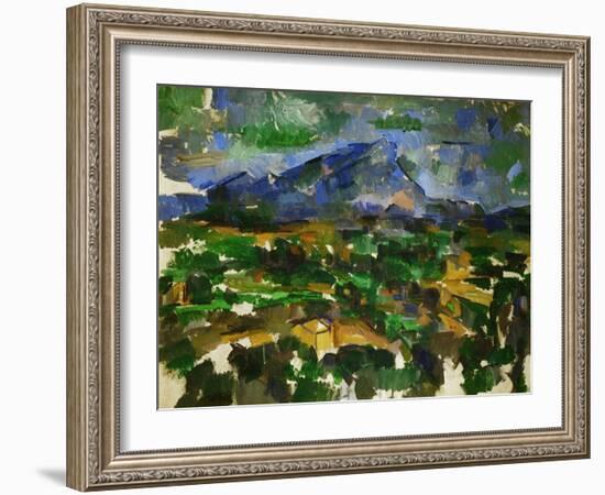 Le Mont Sainte Victoire vu des Lauves-Mont Sainte Victoire seen from Les Lauves.-Paul Cezanne-Framed Giclee Print