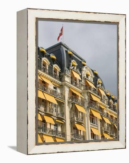 Le Montreux Place Hotel on Lake Geneva, Montreux, Swiss Riviera, Vaud, Switzerland-Walter Bibikow-Framed Premier Image Canvas