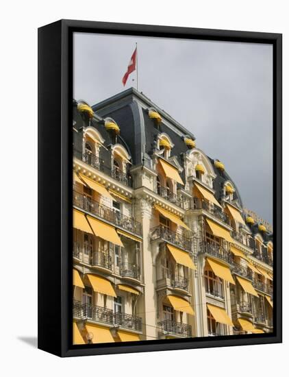 Le Montreux Place Hotel on Lake Geneva, Montreux, Swiss Riviera, Vaud, Switzerland-Walter Bibikow-Framed Premier Image Canvas