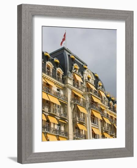 Le Montreux Place Hotel on Lake Geneva, Montreux, Swiss Riviera, Vaud, Switzerland-Walter Bibikow-Framed Photographic Print