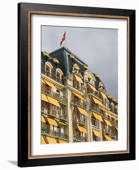 Le Montreux Place Hotel on Lake Geneva, Montreux, Swiss Riviera, Vaud, Switzerland-Walter Bibikow-Framed Photographic Print