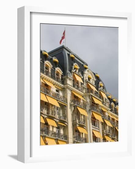 Le Montreux Place Hotel on Lake Geneva, Montreux, Swiss Riviera, Vaud, Switzerland-Walter Bibikow-Framed Photographic Print
