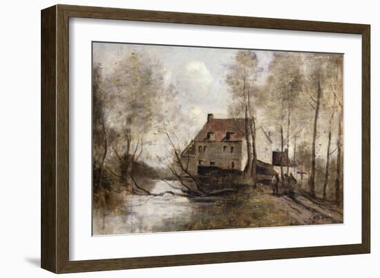 Le Moulin Brule, Planque, Near Douai-Jean-Baptiste-Camille Corot-Framed Giclee Print