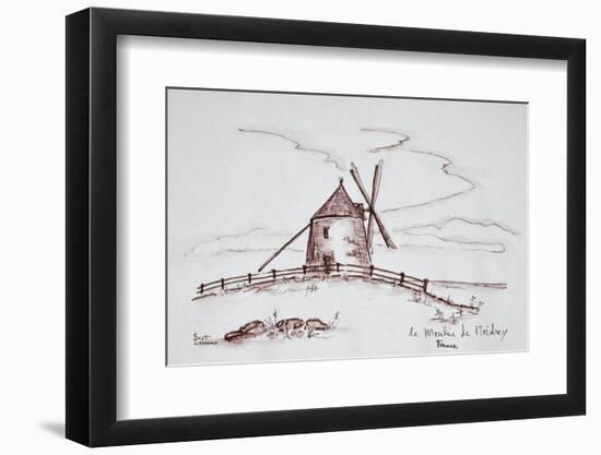 Le Moulin de Moidrey windmill, Pontorson, France-Richard Lawrence-Framed Photographic Print