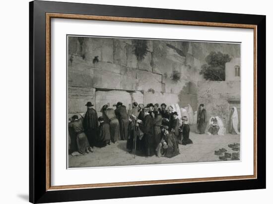 Le mur des lamentations à Jérusalem-Alexandre Bida-Framed Giclee Print