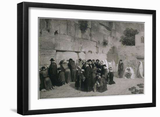 Le mur des lamentations à Jérusalem-Alexandre Bida-Framed Giclee Print