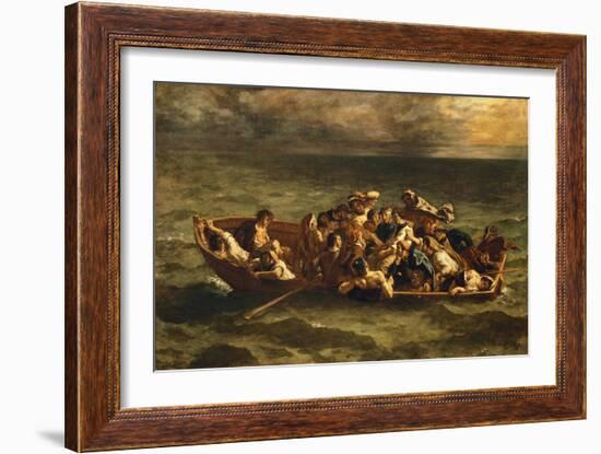 Le naufrage de Don Juan (Byron, Don Juan, chant II) Don Juan shipwrecked. Oil on canvas (1840).-Eugene Delacroix-Framed Giclee Print