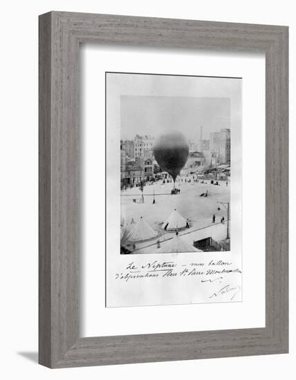 Le Neptune Hot Air Balloon Taking Off from Place St Pierre in Montmatre During the Siege of…-Nadar-Framed Photographic Print