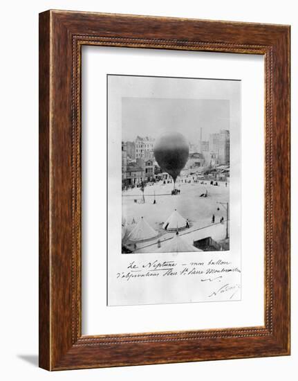 Le Neptune Hot Air Balloon Taking Off from Place St Pierre in Montmatre During the Siege of…-Nadar-Framed Photographic Print